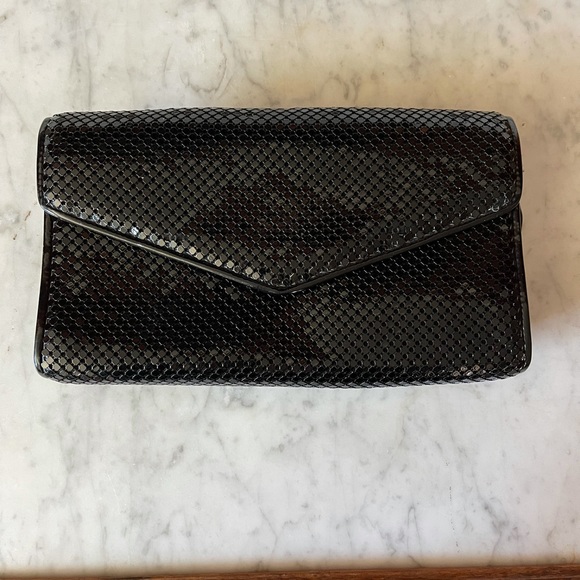 Vintage Whiting and Davis Black Mesh Clutch Purse - Picture 13 of 14